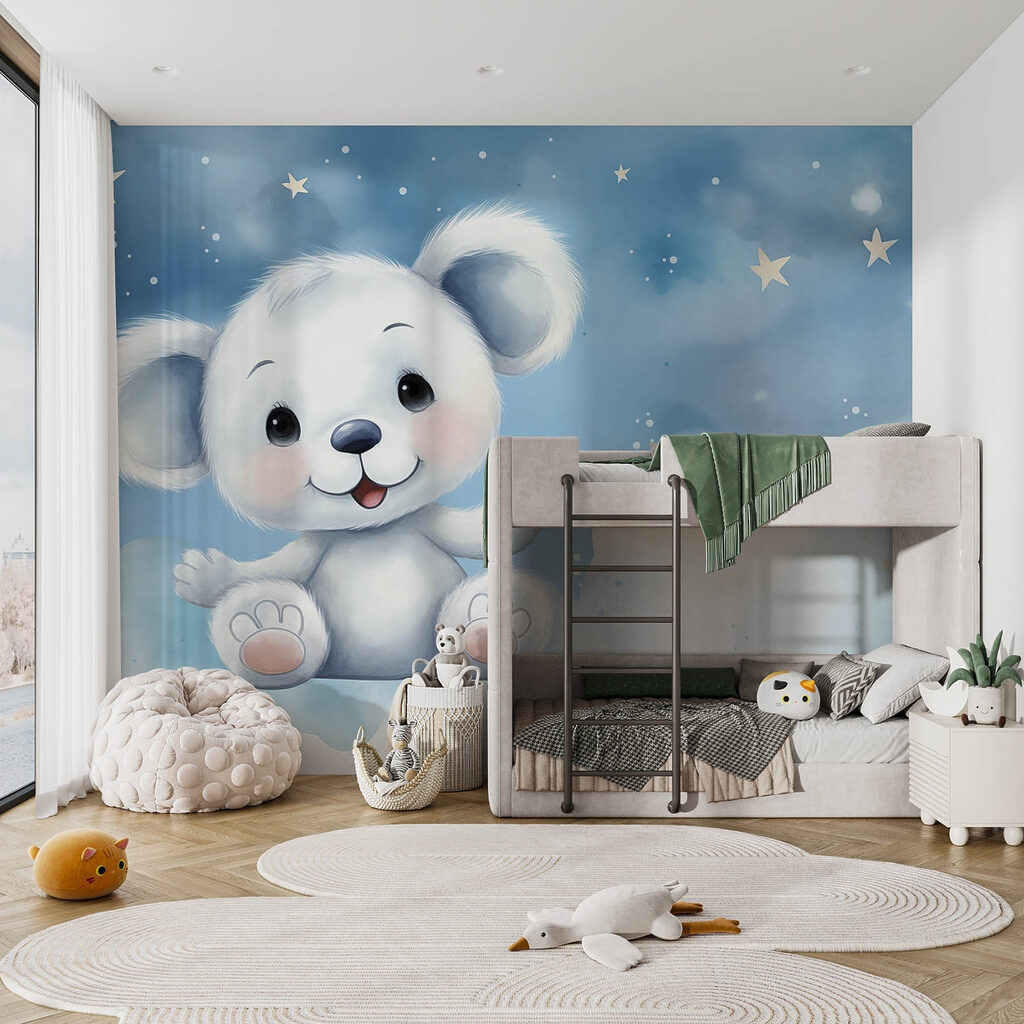 Cartoon of a white bear