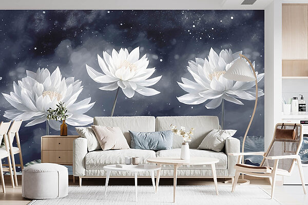 Groep witte bloemen met groene bladeren Groep witte bloemen met groene bladeren
