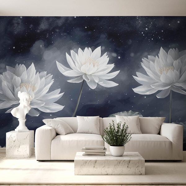 Groep witte bloemen met groene bladeren Groep witte bloemen met groene bladeren