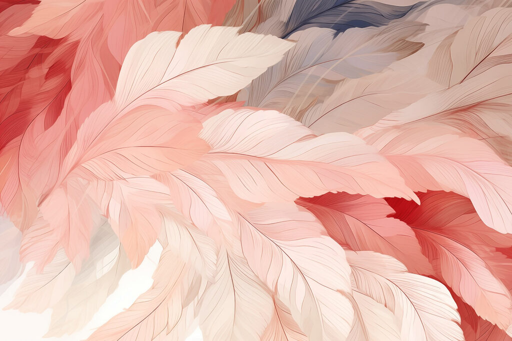 Groep roze en witte veren Groep roze en witte veren