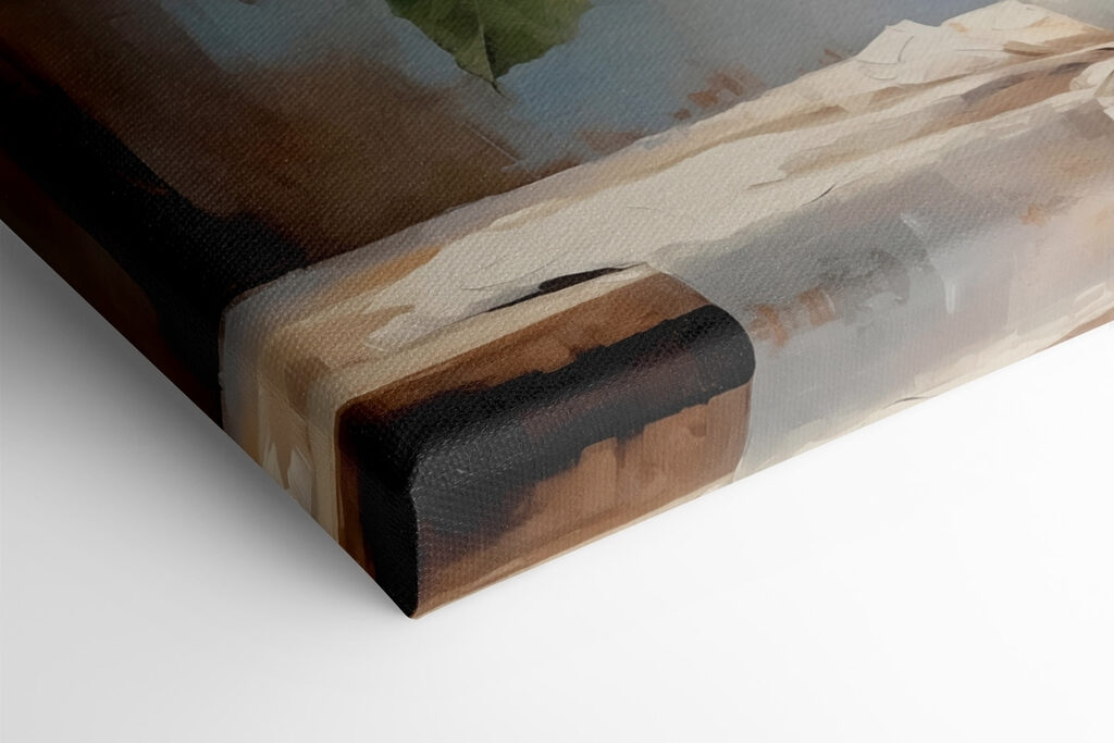 Painting of white flowers in a vase