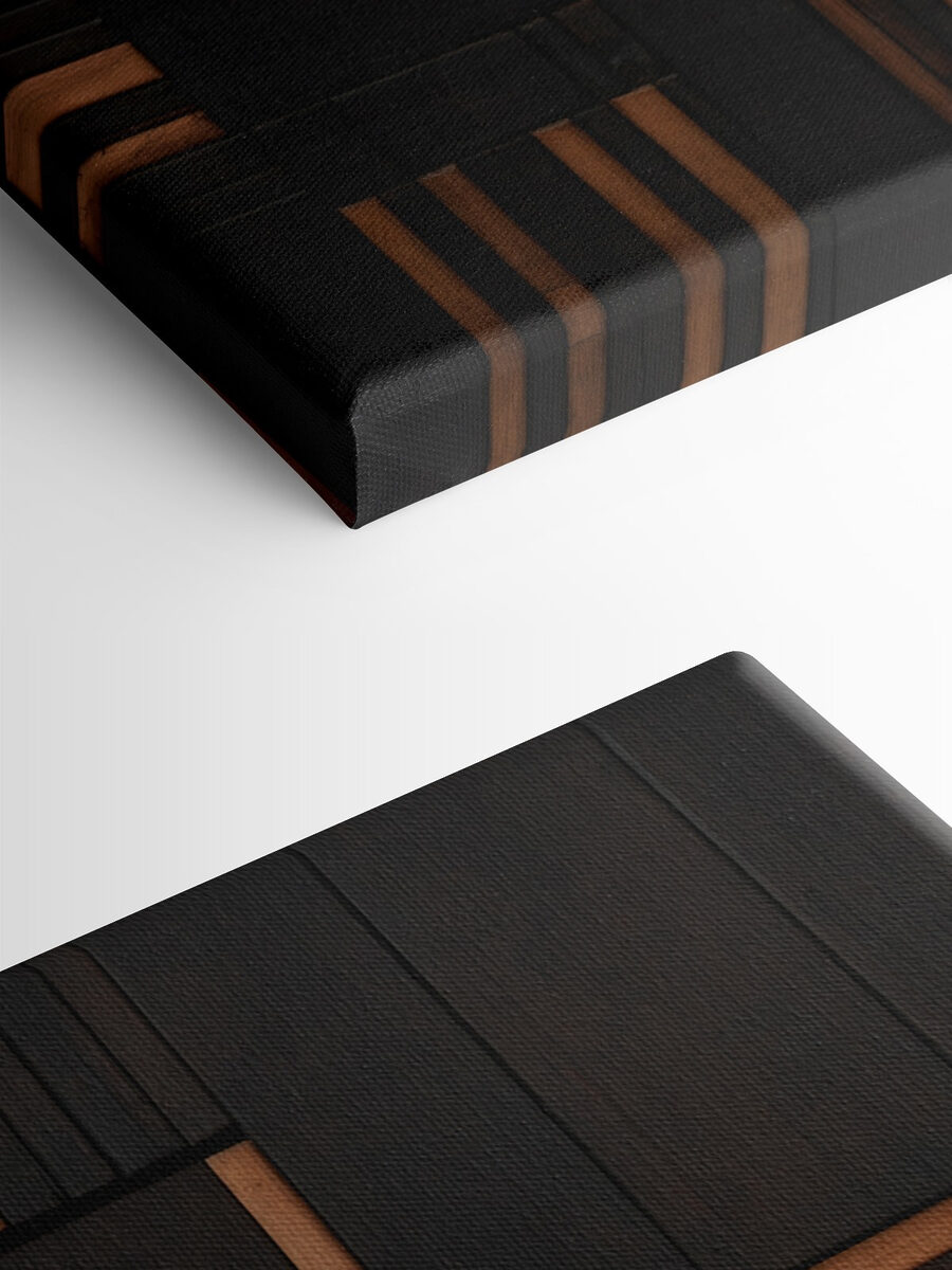 Wand van zwart en bruin hout