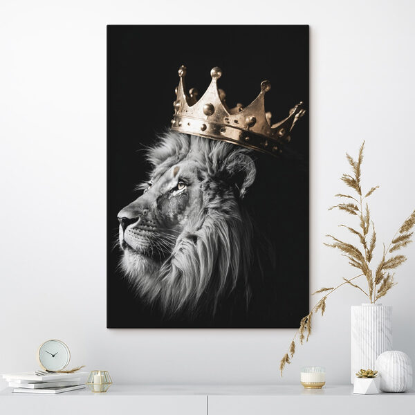 Leeuw met kroon Canvas Schilderijen Leeuw met kroon