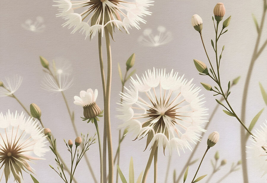 Delicate witte bloemen in de natuur