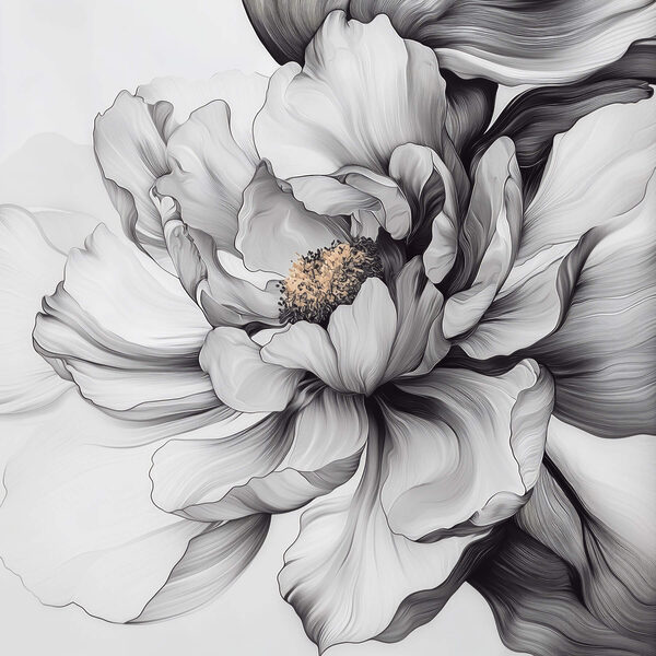 Elegant bloemenontwerp in monochrome tinten Elegant bloemenontwerp in monochrome tinten