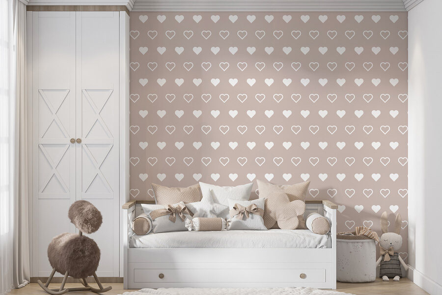 Hartenpatroon op een beige achtergrond