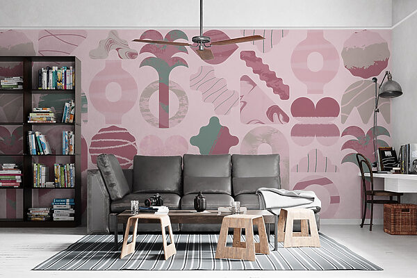Roze en groene achtergrond met verschillende vormen Roze en groene achtergrond met verschillende vormen