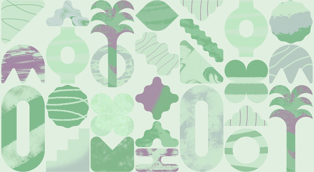 Groene en paarse vormen Groene en paarse vormen