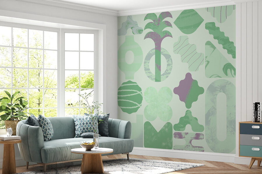 Groene en paarse vormen Groene en paarse vormen