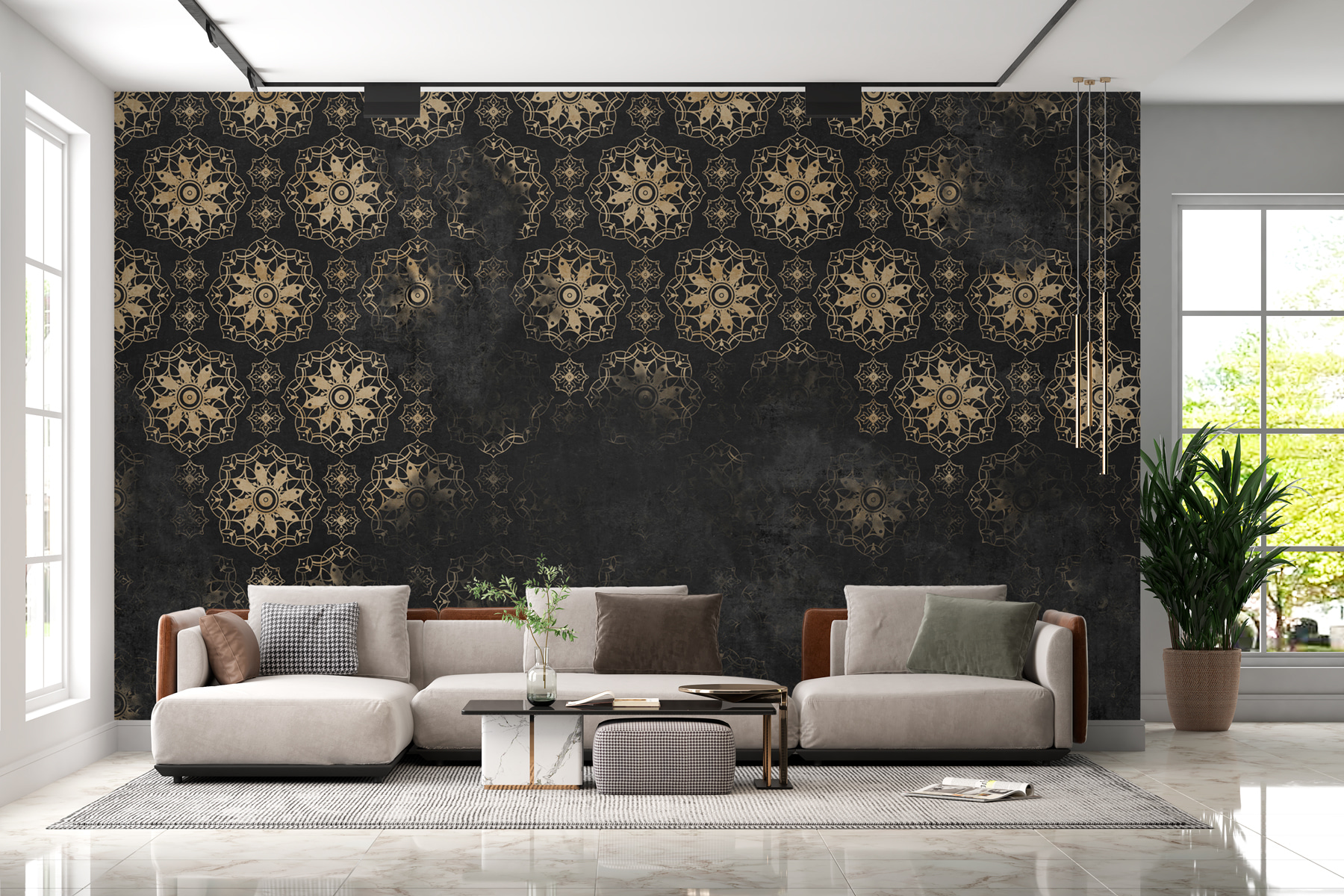 Intricate patterns on a dark background Intricate patterns on a dark background