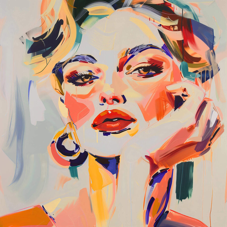 Schilderij van een vrouw Schilderij van een vrouw