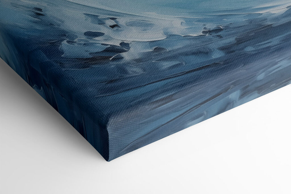 White and blue swirly waves