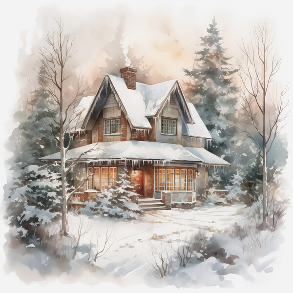 Huis in de sneeuw Huis in de sneeuw