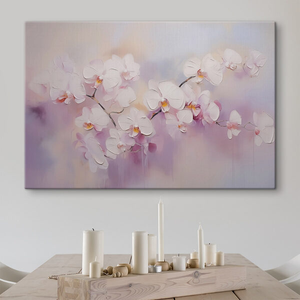 Schilderij van witte bloemen Schilderij van witte bloemen