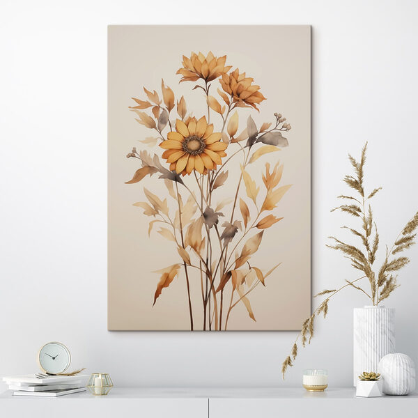 Schilderij van een zonnebloem Schilderij van een zonnebloem