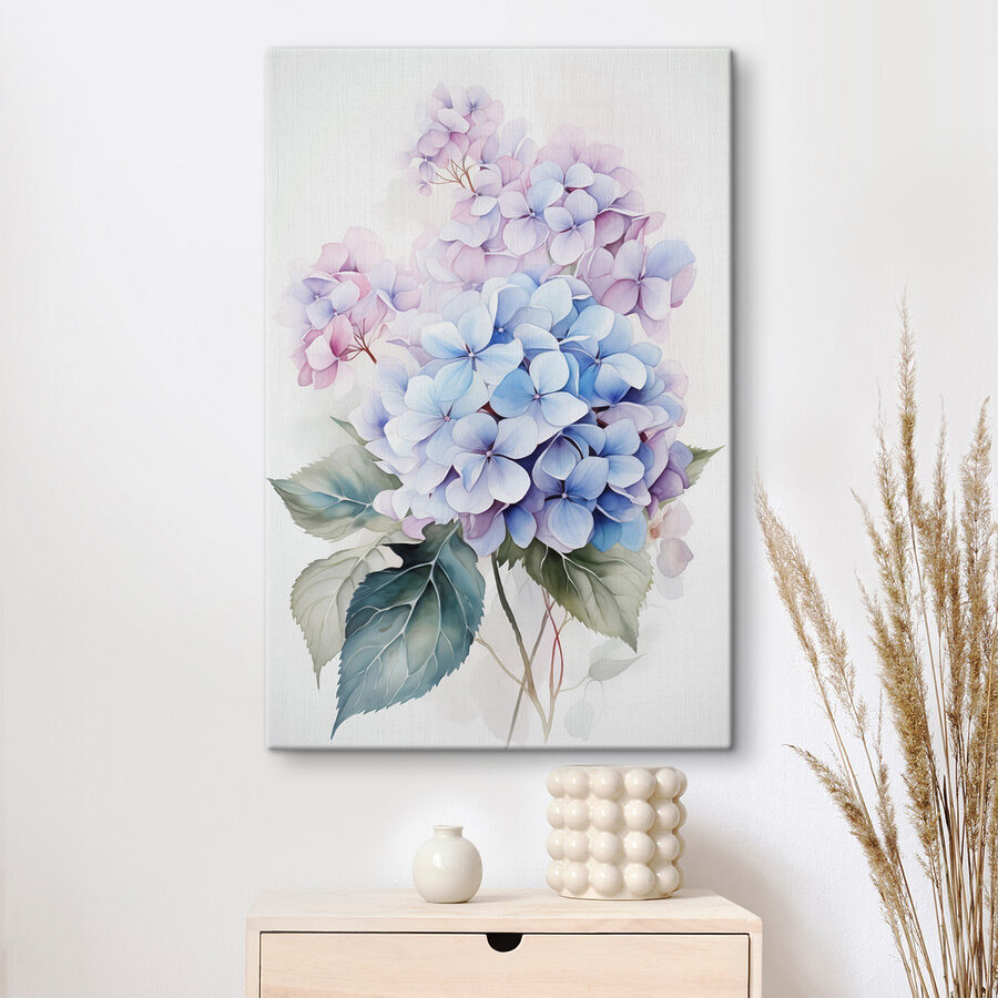 Schilderij van bloemen op een witte achtergrond