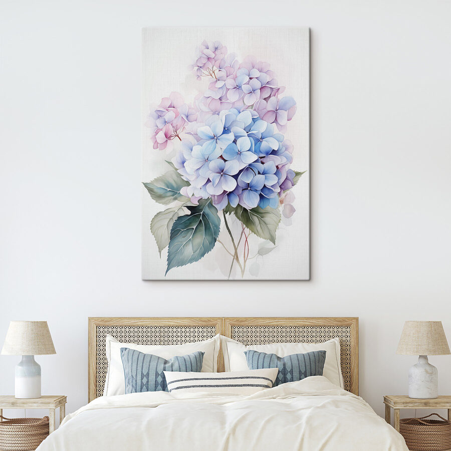 Schilderij van bloemen op een witte achtergrond