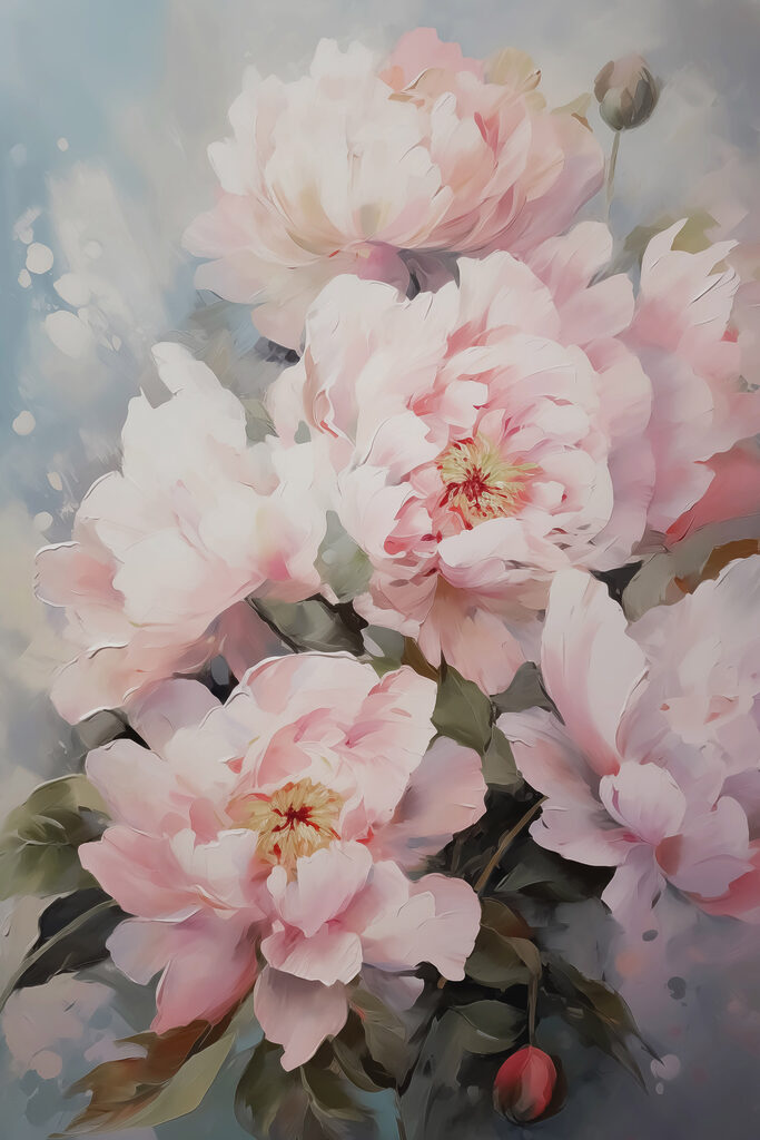 Schilderij van roze bloemen s42147p 683x1024 - Schilderij van roze bloemen