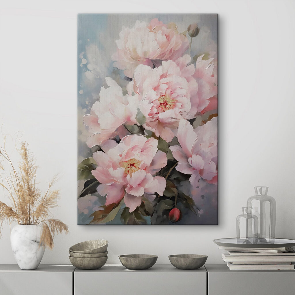 Schilderij van roze bloemen s42147piq25m 1024x1024 - Schilderij van roze bloemen
