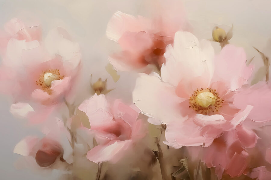 Delicate bloemen in zachte tinten