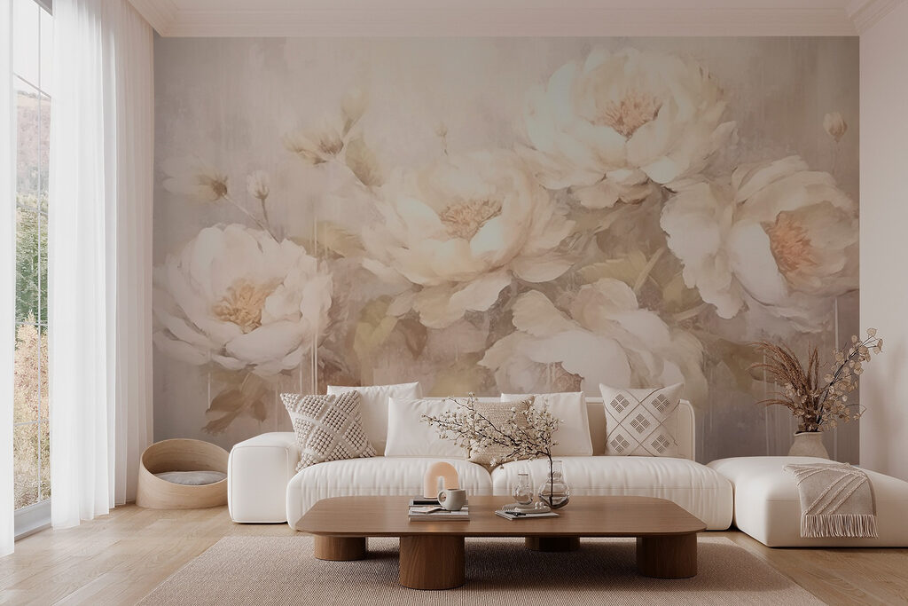 Painting of white flowers