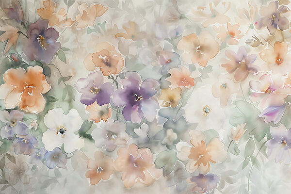 Schilderij van bloemen op een wit oppervlak Schilderij van bloemen op een wit oppervlak
