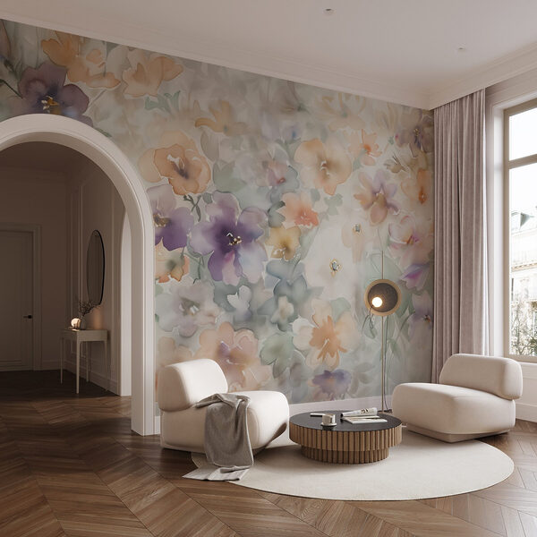 Schilderij van bloemen op een wit oppervlak Schilderij van bloemen op een wit oppervlak