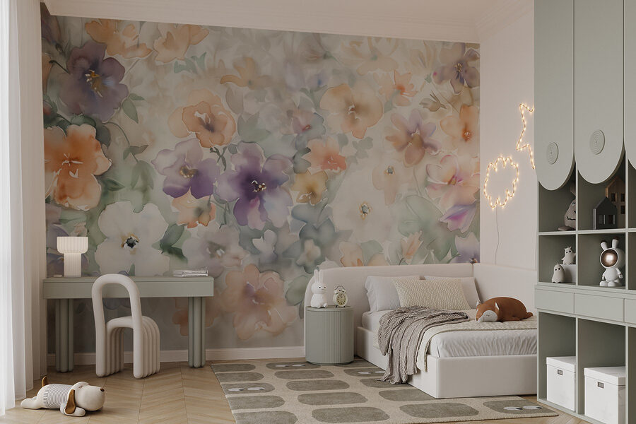 Schilderij van bloemen op een wit oppervlak Schilderij van bloemen op een wit oppervlak