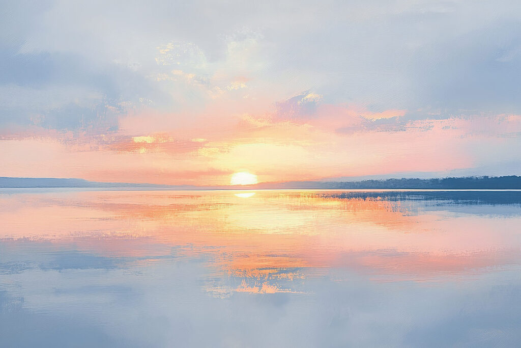 Zonsondergang boven water Zonsondergang boven water
