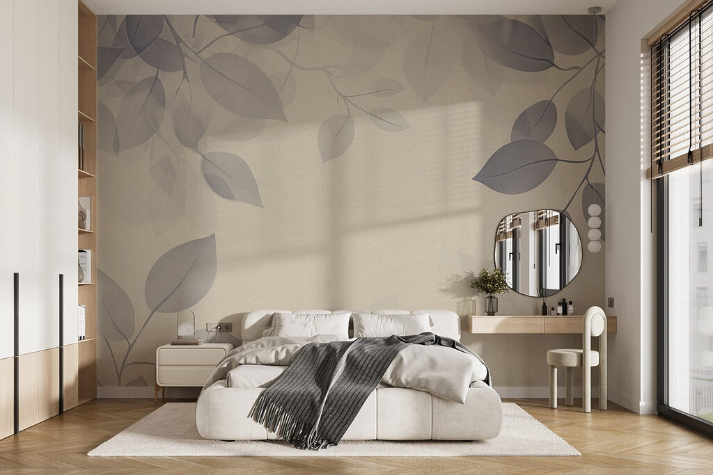 White background with leaves