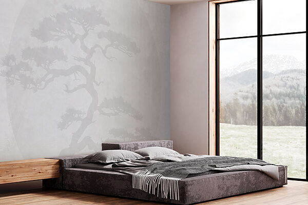 Fotobehang Fotobehang Boom met takken op witte achtergrond (Artikelnummer: w08554)