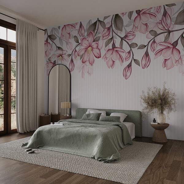 Roze bloemen op een witte achtergrond Roze bloemen op een witte achtergrond
