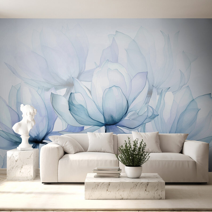 Fotobehang Etherische bloemen in zachte tinten