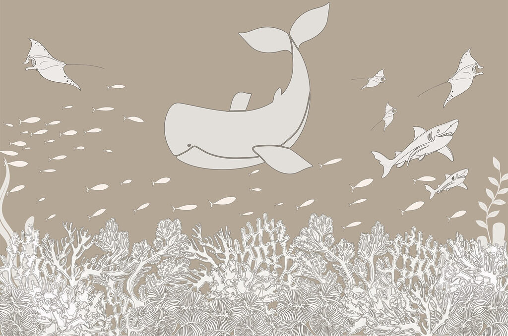 Walvis en vis onder water Walvis en vis onder water
