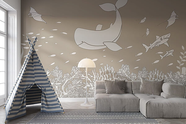 Walvis en vis onder water Walvis en vis onder water