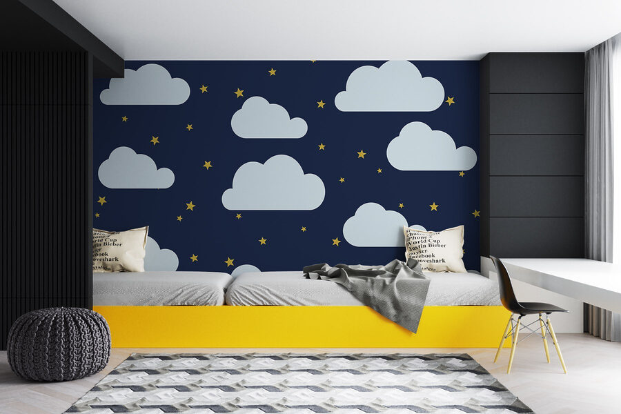 Patroon van wolken en sterren Patroon van wolken en sterren
