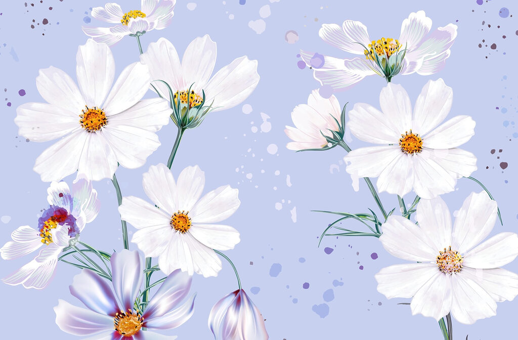 Groep witte bloemen Groep witte bloemen