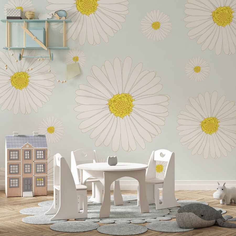 Patroon van witte en gele bloemen Patroon van witte en gele bloemen
