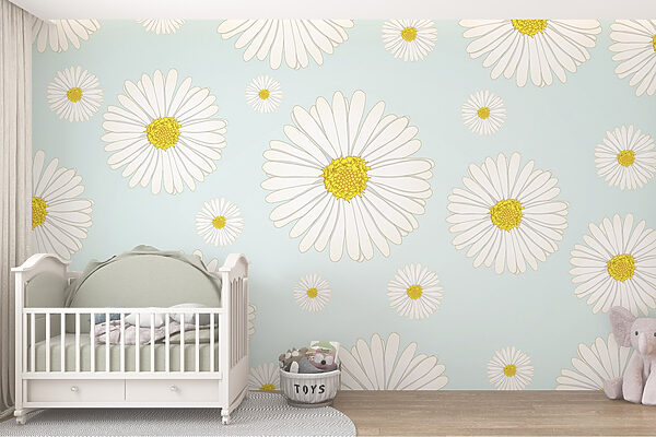 Patroon van witte en gele bloemen Patroon van witte en gele bloemen
