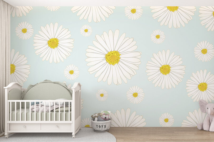 Patroon van witte en gele bloemen Patroon van witte en gele bloemen