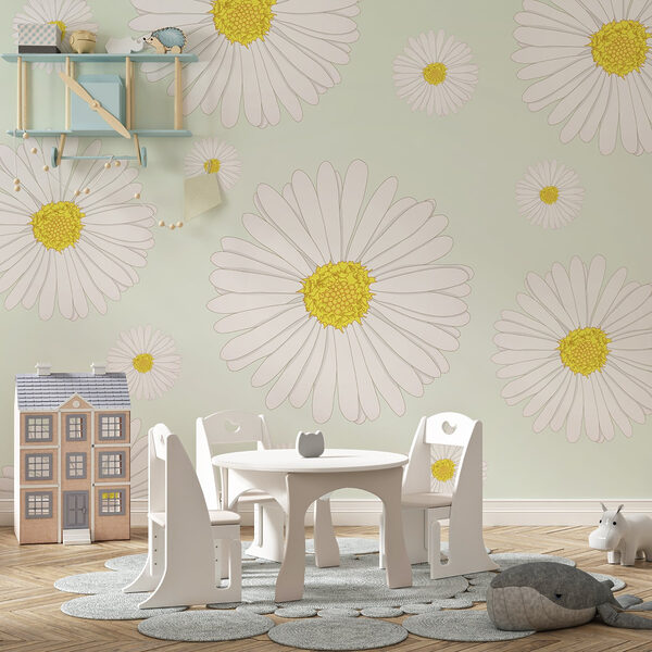 Patroon van witte en gele bloemen Patroon van witte en gele bloemen