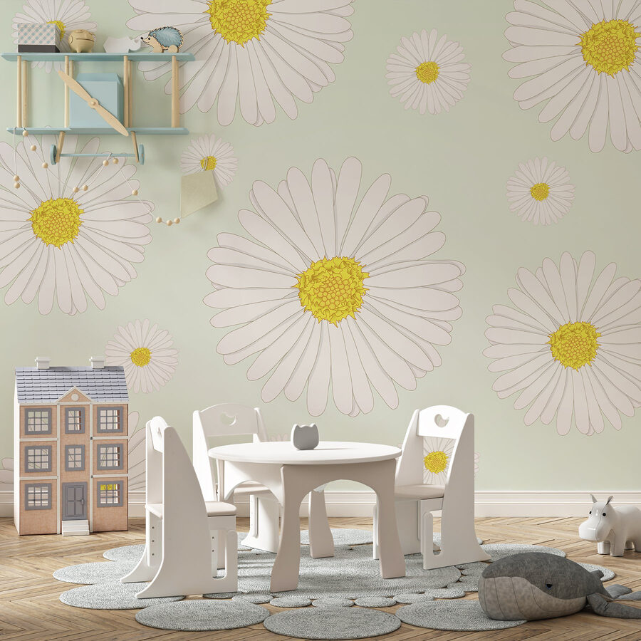 Patroon van witte en gele bloemen Patroon van witte en gele bloemen