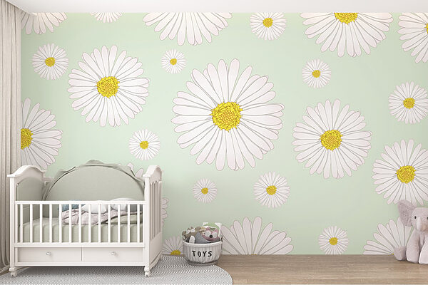Patroon van witte en gele bloemen Patroon van witte en gele bloemen