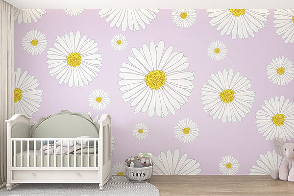 Patroon van witte en gele bloemen Patroon van witte en gele bloemen