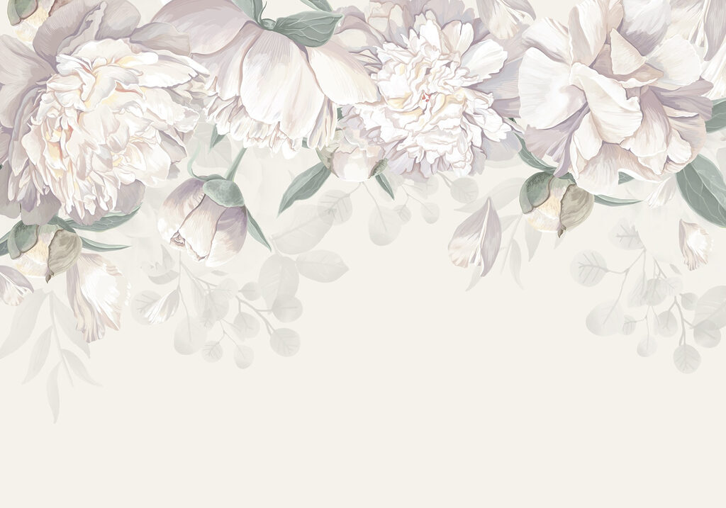 Witte bloemen met groene bladeren Witte bloemen met groene bladeren