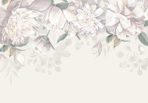 Witte bloemen met groene bladeren Witte bloemen met groene bladeren