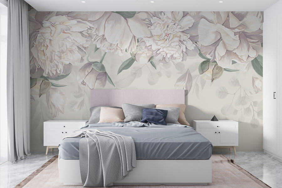 Witte bloemen met groene bladeren Witte bloemen met groene bladeren