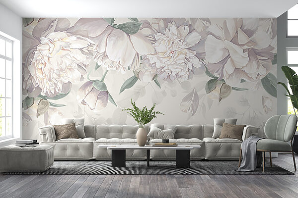Witte bloemen met groene bladeren Witte bloemen met groene bladeren