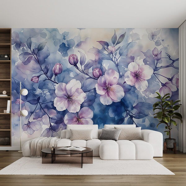 Schilderij van bloemen op een tak Schilderij van bloemen op een tak