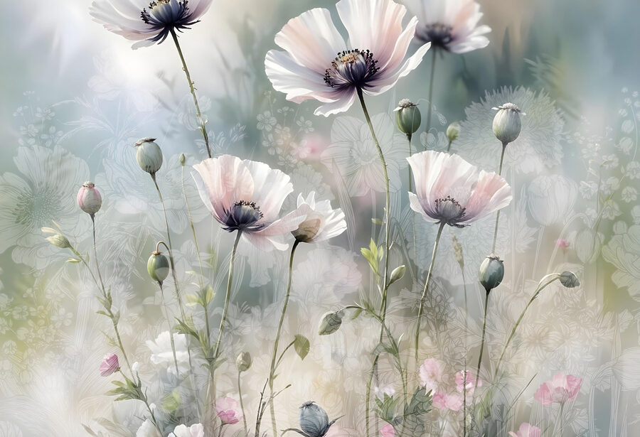 Delicate bloemen in zachte tinten